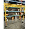 Image 4 : YELLOW ROLLING SCAFFOLD SECTION, 29 X 74 INCH, HAS DECKING FRAME NO WOOD