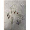 Image 1 : 5 PAIRS OF SILVER W/ SOME GEM STONES DANGLE EARRINGS