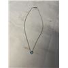 Image 1 : STERLING SILVER W/ BLUE TOPAZ STONE PENDANT NECKLACE