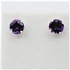 Image 1 : 14KT YELLOW GOLD NATURAL AMETHYST EARRINGS, RETAIL $400.00. AMETHYST IS THE BIRTHSTONE FOR FEBRUARY,