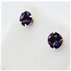 Image 2 : 14KT YELLOW GOLD NATURAL AMETHYST EARRINGS, RETAIL $400.00. AMETHYST IS THE BIRTHSTONE FOR FEBRUARY,