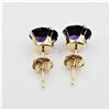 Image 4 : 14KT YELLOW GOLD NATURAL AMETHYST EARRINGS, RETAIL $400.00. AMETHYST IS THE BIRTHSTONE FOR FEBRUARY,