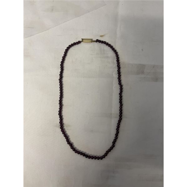GENUINE GARNET BEADS CHOKER NECKLACE