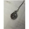 Image 3 : 925 STERLING SILVER CHAIN W/ PENDANT W/ LOTS OF MARQUISE CUT GARNET STONES EA MARKED 925