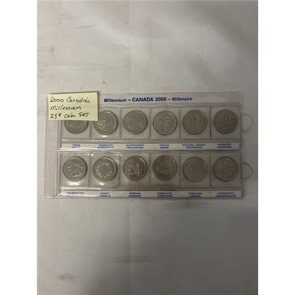 2000 CANADIAN MILLENIUM 25 CENT COIN SET