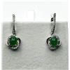 Image 1 : STERLING SILVER NATURAL CHROME DIOPSIDE (3.20CT) WITH CZ (0.30CT) EARRINGS,W/A $320.00.