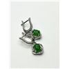 Image 3 : STERLING SILVER NATURAL CHROME DIOPSIDE (3.20CT) WITH CZ (0.30CT) EARRINGS,W/A $320.00.