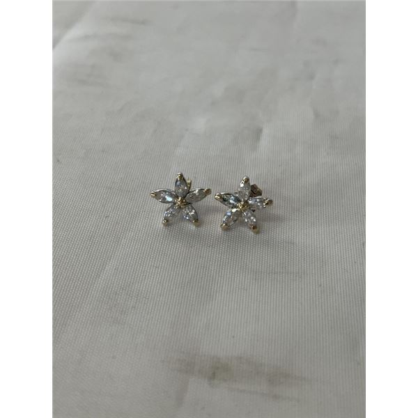 PAIR OF SILVER W/ AUSTRIAN CRYSTAL STONES EARRINGS MARKED GERMANY K&L