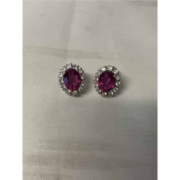 PAIR OF VINTAGE CLIP ON EARRINGS, UNTESTED, SMALL HALLMARKS ON EACH