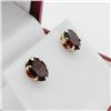 Image 3 : 10KT YELLOW GOLD NATURAL GARNET (3.8CT) EARRINGS, RETAIL $500.00. GARNET IS THE BIRTHSTONE FOR JANUA
