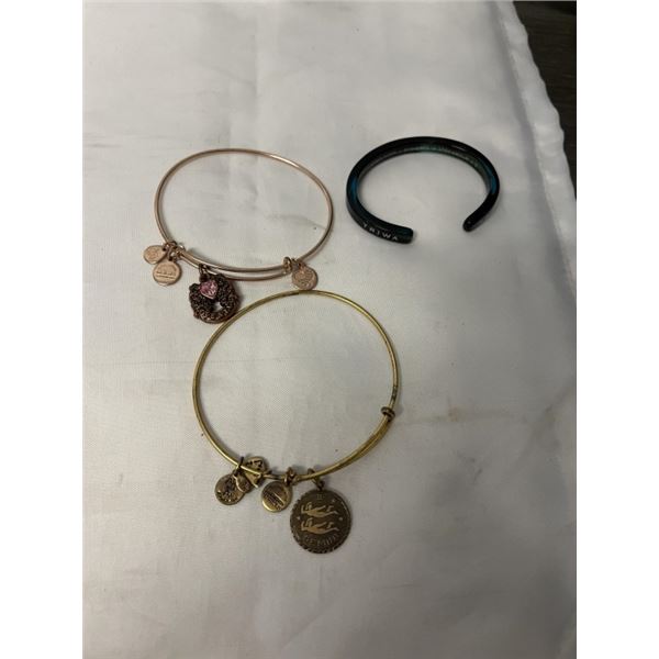 2 ENERGY BRACELETS AND HAND MADE OPEN CUFF BANGLE