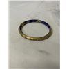Image 1 : 22K GOLD PLATED VINTAGE COBALT BLUE ENAMEL HINGED BANGLE, UNMARKED