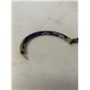 Image 2 : 22K GOLD PLATED VINTAGE COBALT BLUE ENAMEL HINGED BANGLE, UNMARKED