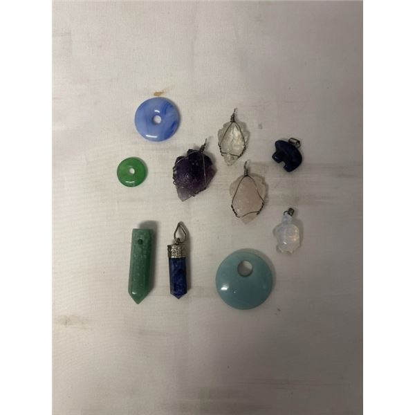 ASSORTED SEMI PRECIOUS STONE PENDANTS