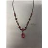 Image 2 : VINTAGE PINK CRYSTAL LAVALIER CHOKER NECKLACE