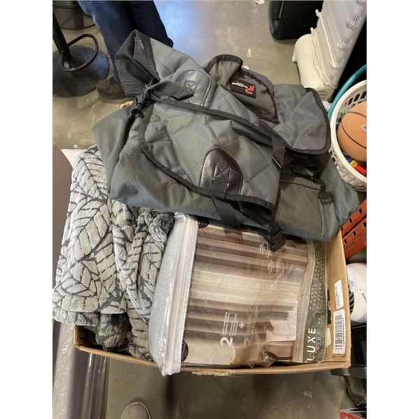 BOX OF LUXE LIVING ROOM DARKENING CURTAINS, PLATINUM SERIES SEAT COVER AND MORE