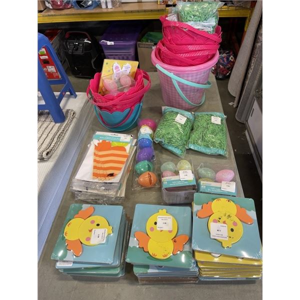 BOX OF NEW EASTER SUPPLIES DECOR AND LIGHTS