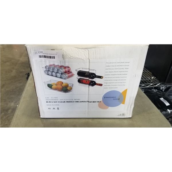 NEW 11PC CLEAR FRIDGE ORGANIZATION BIN SET