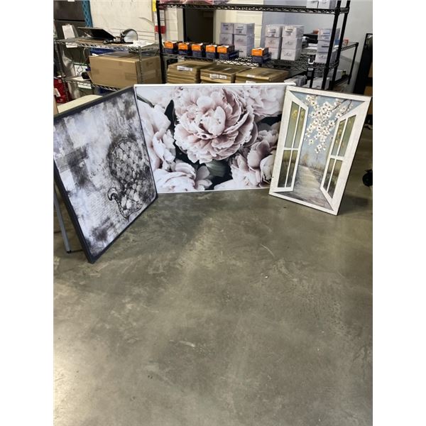 3 DECORATIVE CANVAS PICTURES