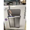 Image 1 : SIMPLE HUMAN DUAL COMPARTMEWNT STEP CAN, 58LITRE