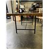Image 3 : 36 X 82 INCH SOLID TOP OAK TABLE WITH METAL BASE