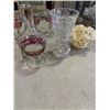 Image 3 : DECANTER W/ GLASSES, CRYSTAL VASE, AND ART GLASS
