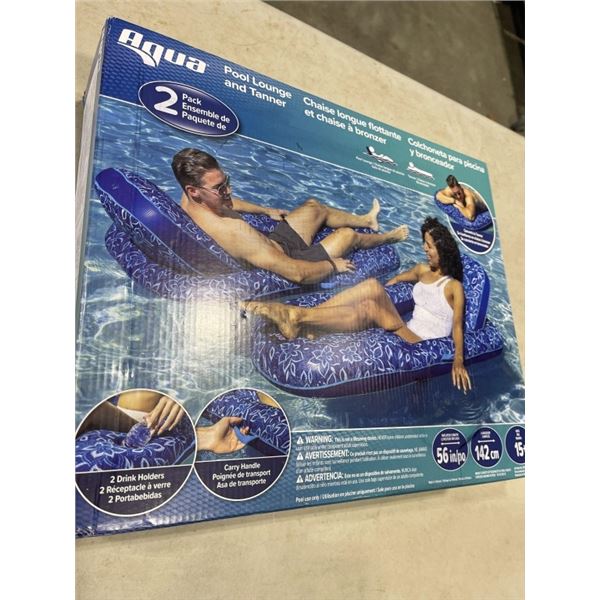 AQUA POOL LOUNGER AND TANMNER 2 PACK