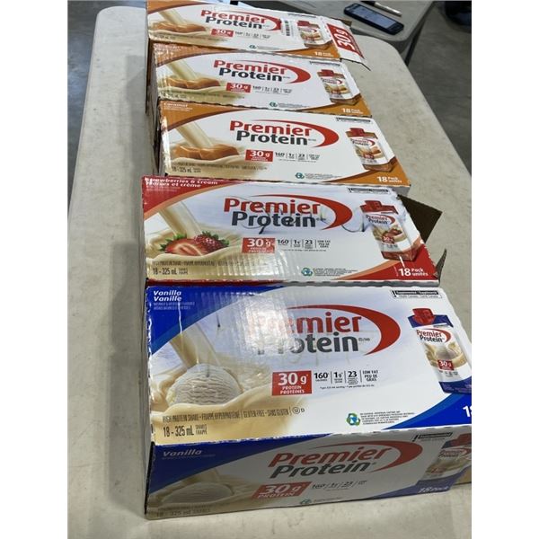 5 PARTIAL CASES OF PREMIER PROTEIN SHAKES, BB  08/2026