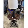 Image 1 : ROUND PARLOUR TABLE AND TABLE LAMP