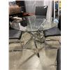 Image 2 : GLASS TOP DINING TABLE W/ 4 BLACK LEATHER-LOOK CHAIRS