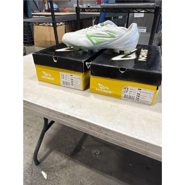 2 NEW PAIRS NOMIS SPARK ELITE FG SIZE 13 SOFT CLEATS