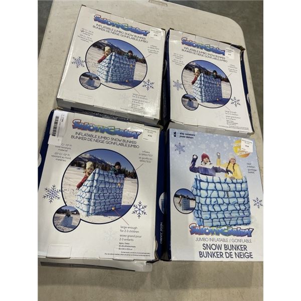 4 INFLATABLE JUMBO SNOW BUNKERS