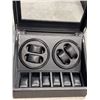 Image 2 : BLACK CARBON LOOK LEATHER AUTOMATIC WATCH WINDER CASE