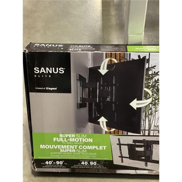 SANUS ELITE SUPER SLIM FULL MOTION TV WALL MOUNT 40 IN TO 90 IN