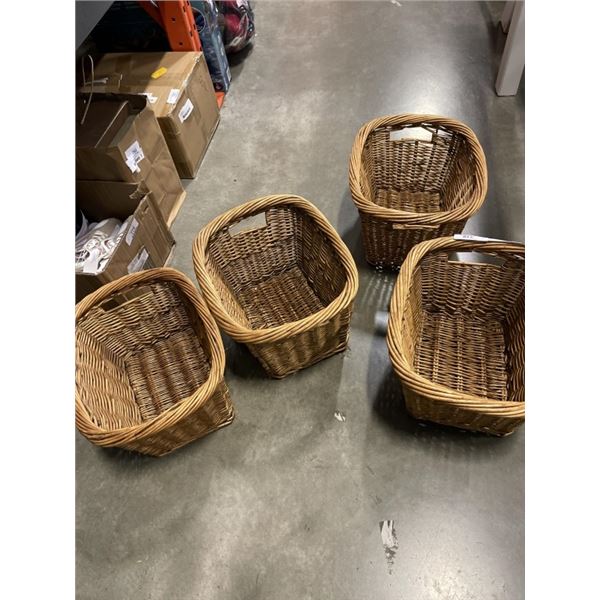 4 WICKER BASKETS