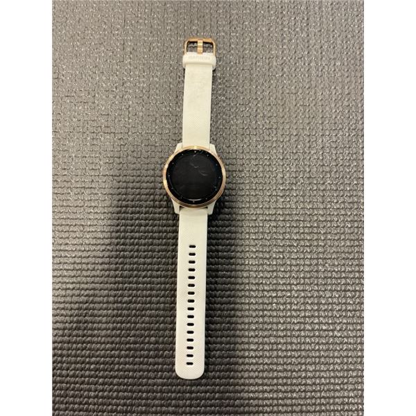 GARMIN VIVO ACTIVE 4S WHITE ROSE GOLD SMARTWATCH - TESTED WORKING