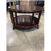 Image 2 : 3 PC BOMBAY CO. ROUND MAHOGANY FINISH COFFEE TABLE