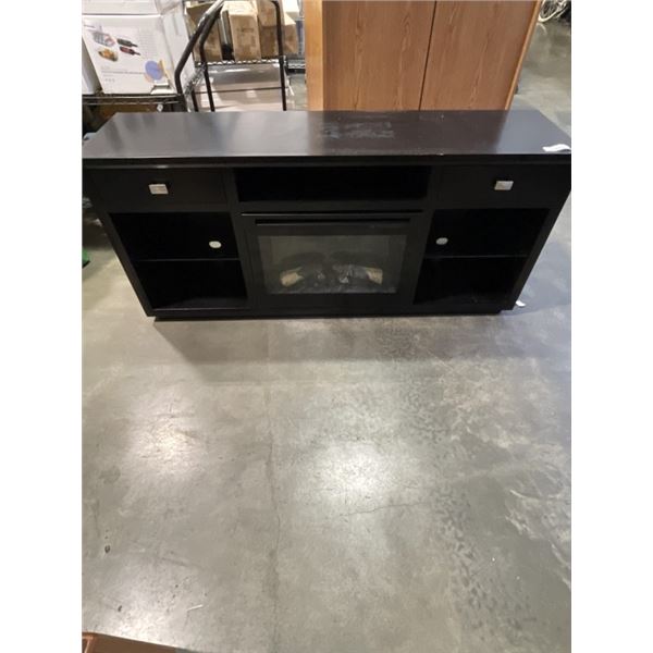 BLACK MEDIA CREDNENZE 5.5FT WIDE W/ ELECTRIC FIRE PLACE