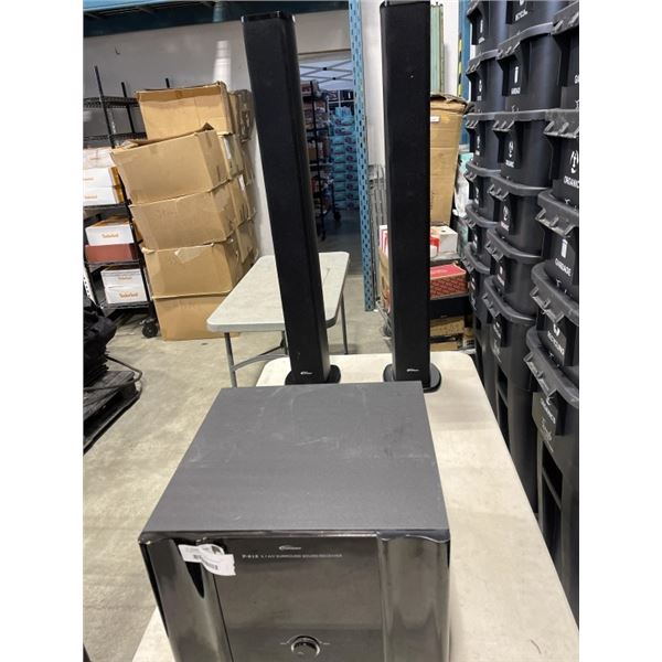 PARAMAX SURROUND SOUND RECEIVER AND 2 TOWER SPEAKERS