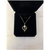Image 1 : NEW 14K GOLD PLATED 0.5CT HEART CUT SIMULATED DIAMOND (CZ) DOUBLE HEART NECKLACE, CHAIN 18" LONG