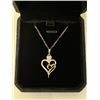 Image 2 : NEW 14K GOLD PLATED 0.5CT HEART CUT SIMULATED DIAMOND (CZ) DOUBLE HEART NECKLACE, CHAIN 18" LONG