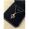 Image 3 : NEW 14K GOLD PLATED 0.5CT HEART CUT SIMULATED DIAMOND (CZ) DOUBLE HEART NECKLACE, CHAIN 18" LONG
