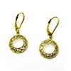 Image 4 : GOLD PLATED STERLING SILVER NATURAL ROSE CUT DIAMOND (0.25CT) DROP STYLE EARRINGS, W/A $370.00. DIAM