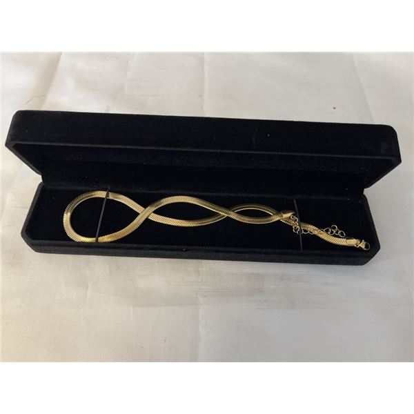 NEW 18K GOLD PLATED 6.0MM SERPENTINE NECKLACE, ADJUSTABLE 16"-18" LONG