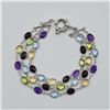 Image 1 : STERLING SILVER NATURAL AMETHYST (3.72CT), BLUE TOPAZ (5.32CT), CITRINE (3.42CT), GARNET (5.52CT) AN