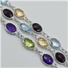 Image 4 : STERLING SILVER NATURAL AMETHYST (3.72CT), BLUE TOPAZ (5.32CT), CITRINE (3.42CT), GARNET (5.52CT) AN