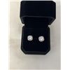 Image 1 : NEW PLATINUM PLATED 0.8CT EACH SIMULATED DIAMOND (CZ) HALO STUD EARRINGS