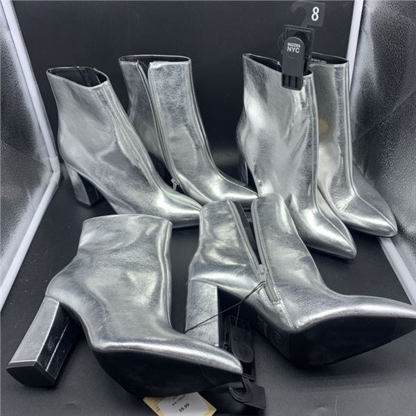 THREE PAIRS OF NEW SIZE 8 MADDEN NYC HIGH HEEL BOOTS RETAIL $180