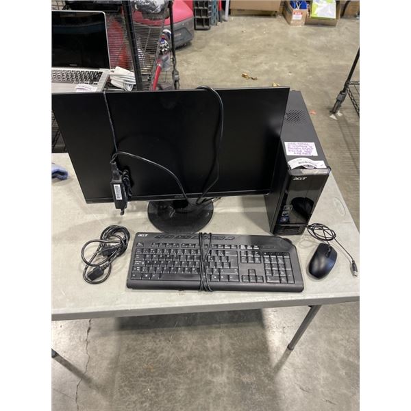 ACER ASPIRE DESKTOP COMPUTER WITH WINDOWS 10 UPDATES, READY TO USE WITH 24 INCH LCD MONITOR AND KEYB