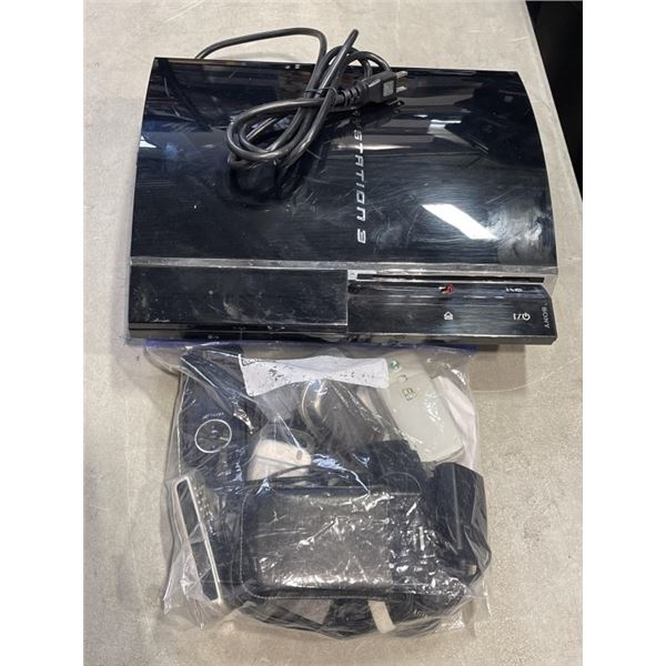PLAYSTATION 3 AND BAG OF VINTAGE CELL PHONES